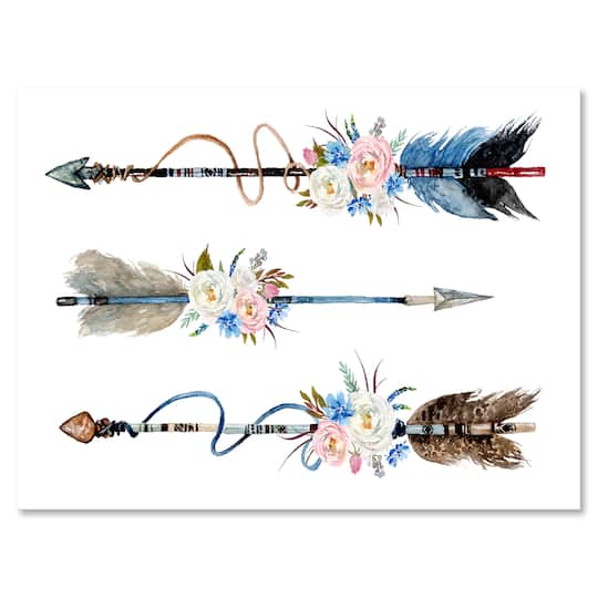 Designart - Ethnic Feathers and Flowers On Native Arrows I